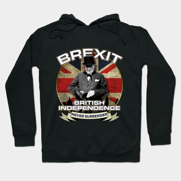 Winston Churchill British Independence Day Brexit Hoodie by CultTees